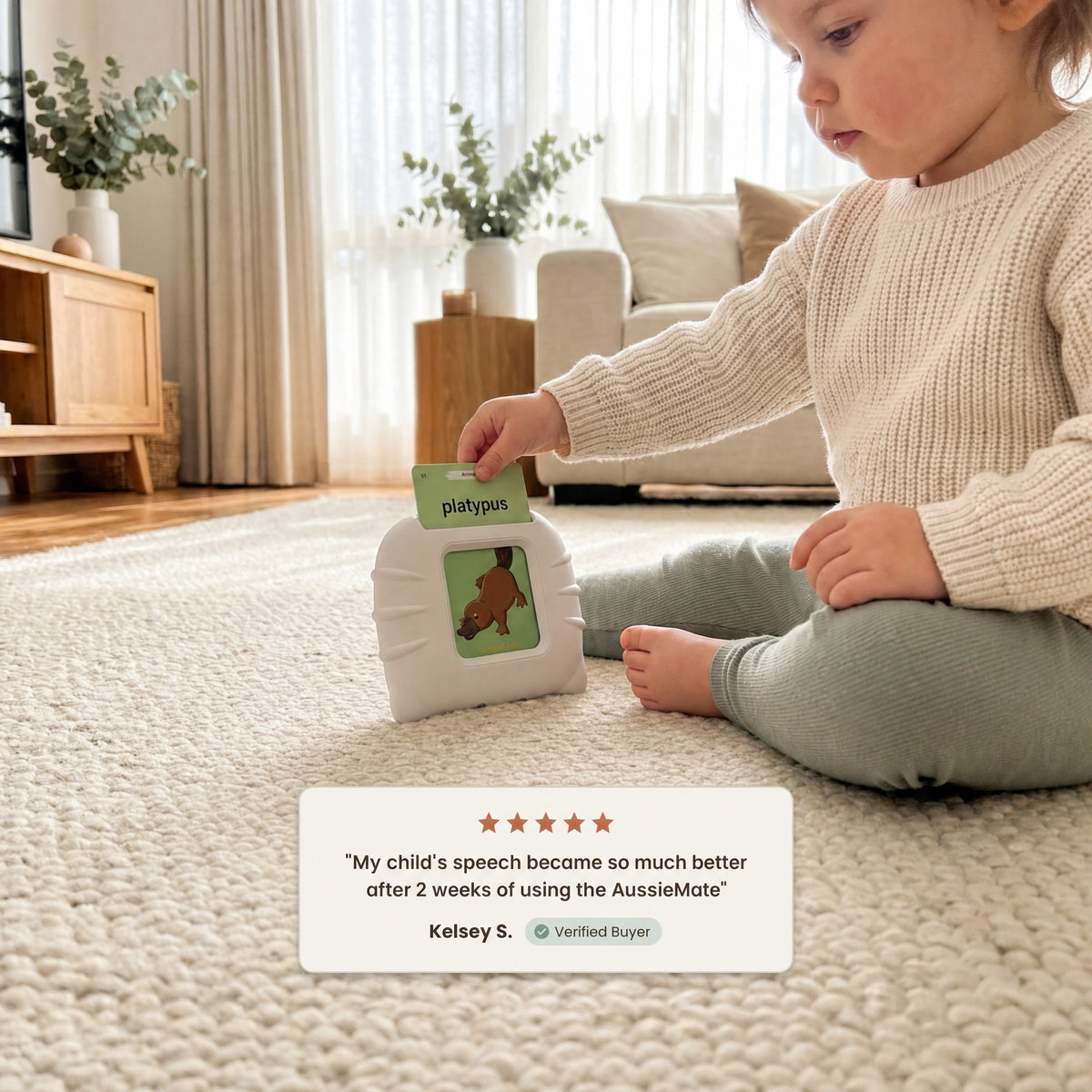 AussieMate™ - Australian Accent Audible Flashcard Device